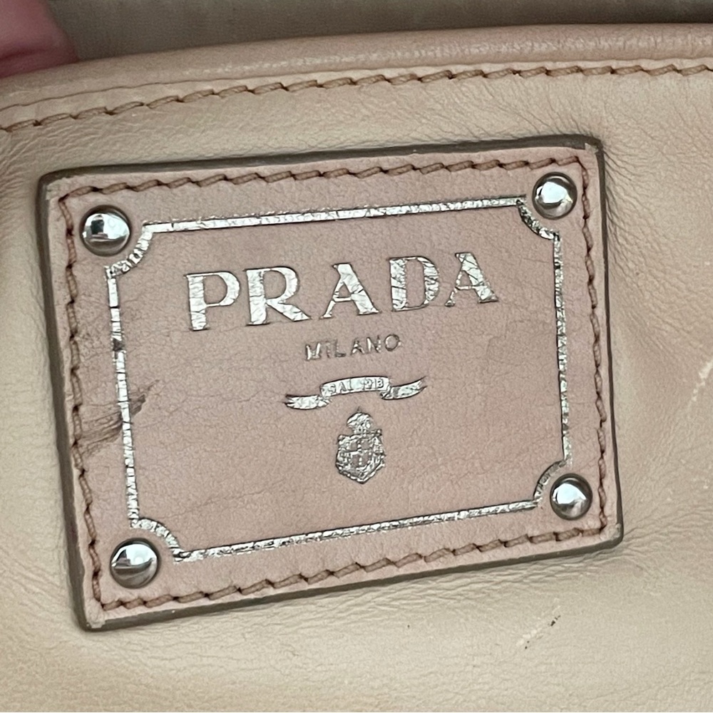 Prada custom pink antique nappa leather tricolor satchel Bauletto bag - Picture 14 of 16
